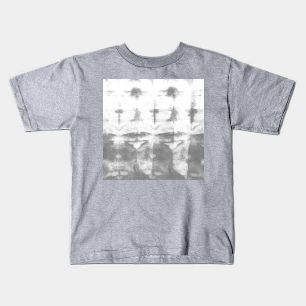 Gray Shibori Stripes Kids T-Shirt by Carolina Díaz